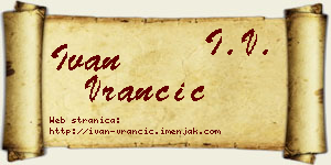 Ivan Vrančić vizit kartica